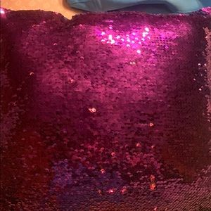 Purple sequin pillow